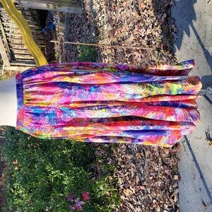 Ladies Phool full skirt, tie dye, elastic waist, cotton, sz L